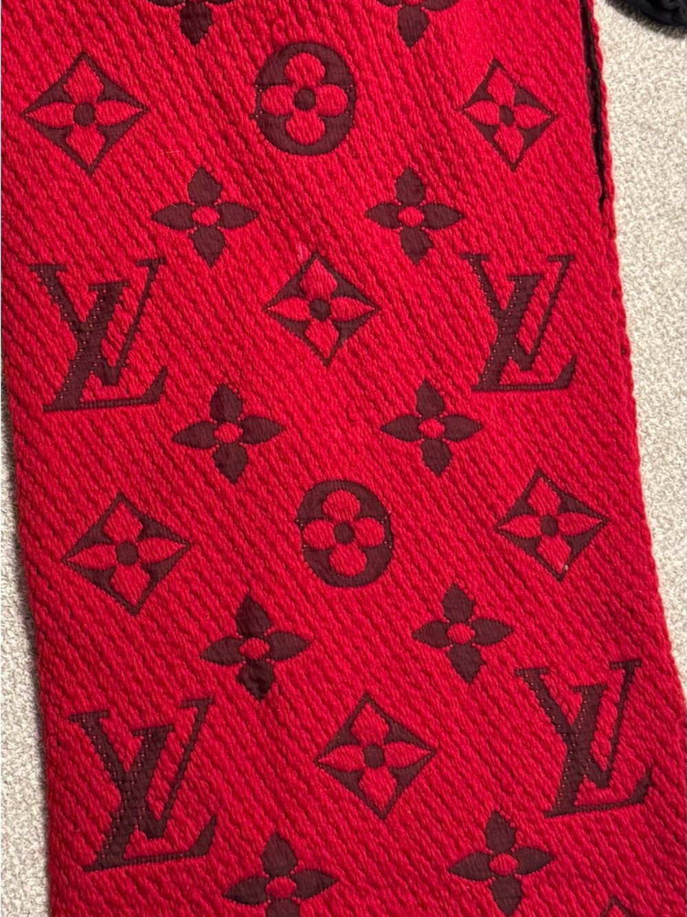 Louis Vuitton Scarlet and Burgundy Monogram Scarf